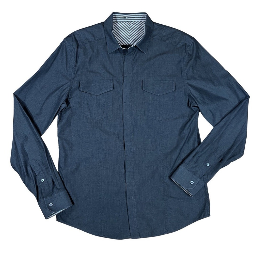 GAS Styling XL Charcoal Gray Button Down Shirt 100% Cotton EU